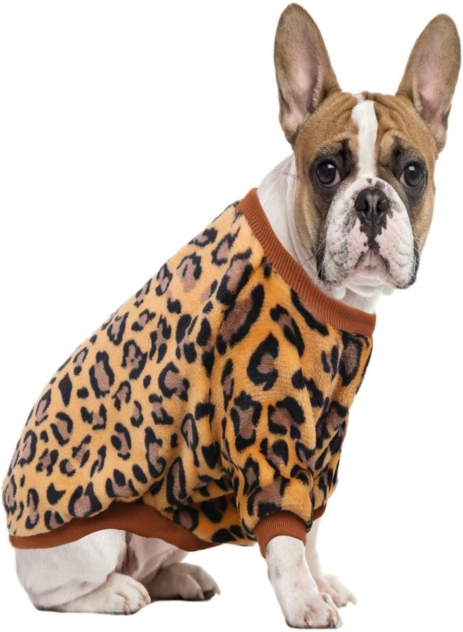 PETANGEL Fleece Dog Hoodie, Soft Flannel Dog Sweatshirt Clothes for Puppy Small Dogs, Cute Leopard Winter Party Dress Up Clothes for French Bulldog, Shih Tzu, Poodle etc .(Size: XL, Chest: 60 cm) - Image 1